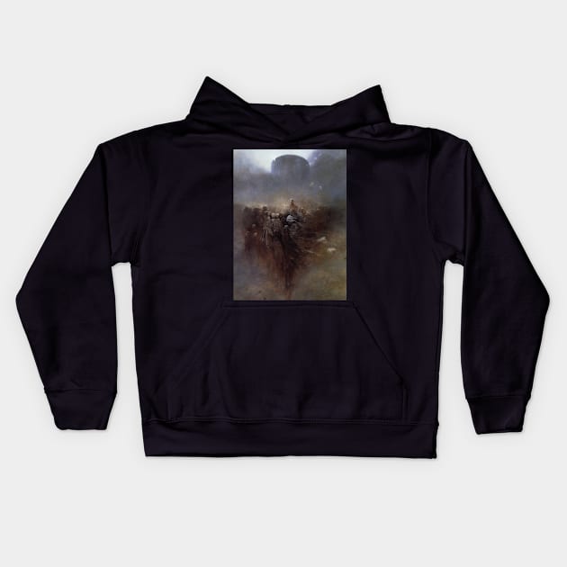 Zdzisław Beksiński Kids Hoodie by QualityArtFirst